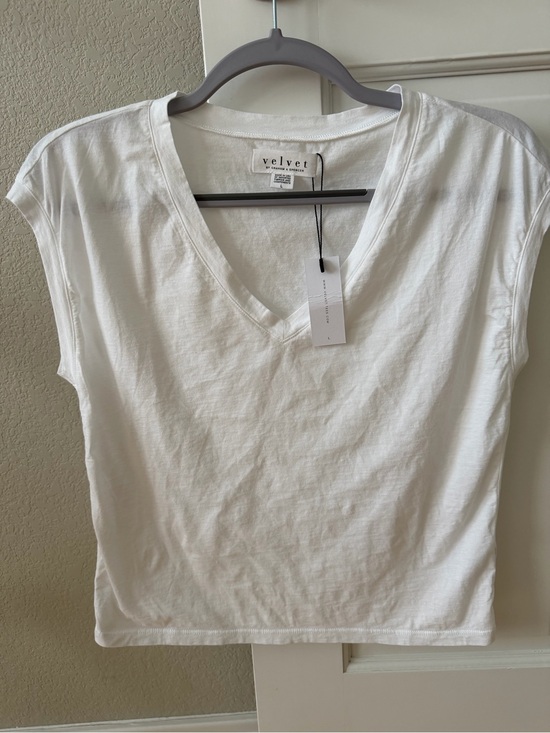 Velvet by Graham & Spencer Tops - Velvet by Graham & Spencer White V-Neck Tank Top